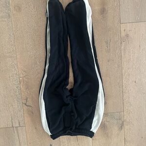 nununu Black Joggers with White Stripes